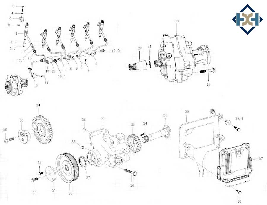 B10-080A-Inlet_Metering_Valve-Exploded_View-High-pressure_pump-Common_Rail_system